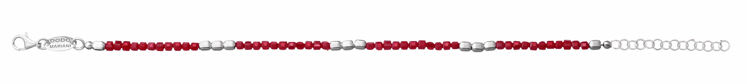 BRACCIALE MEZZI CRISTALLI ROSSO